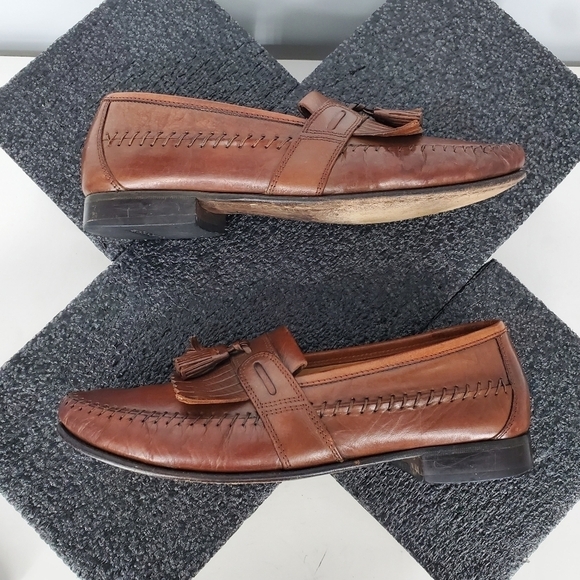 Florsheim Men PISA Moc Toe Tassel Loafers Size 9D Shoes Cognac - Picture 10 of 12
